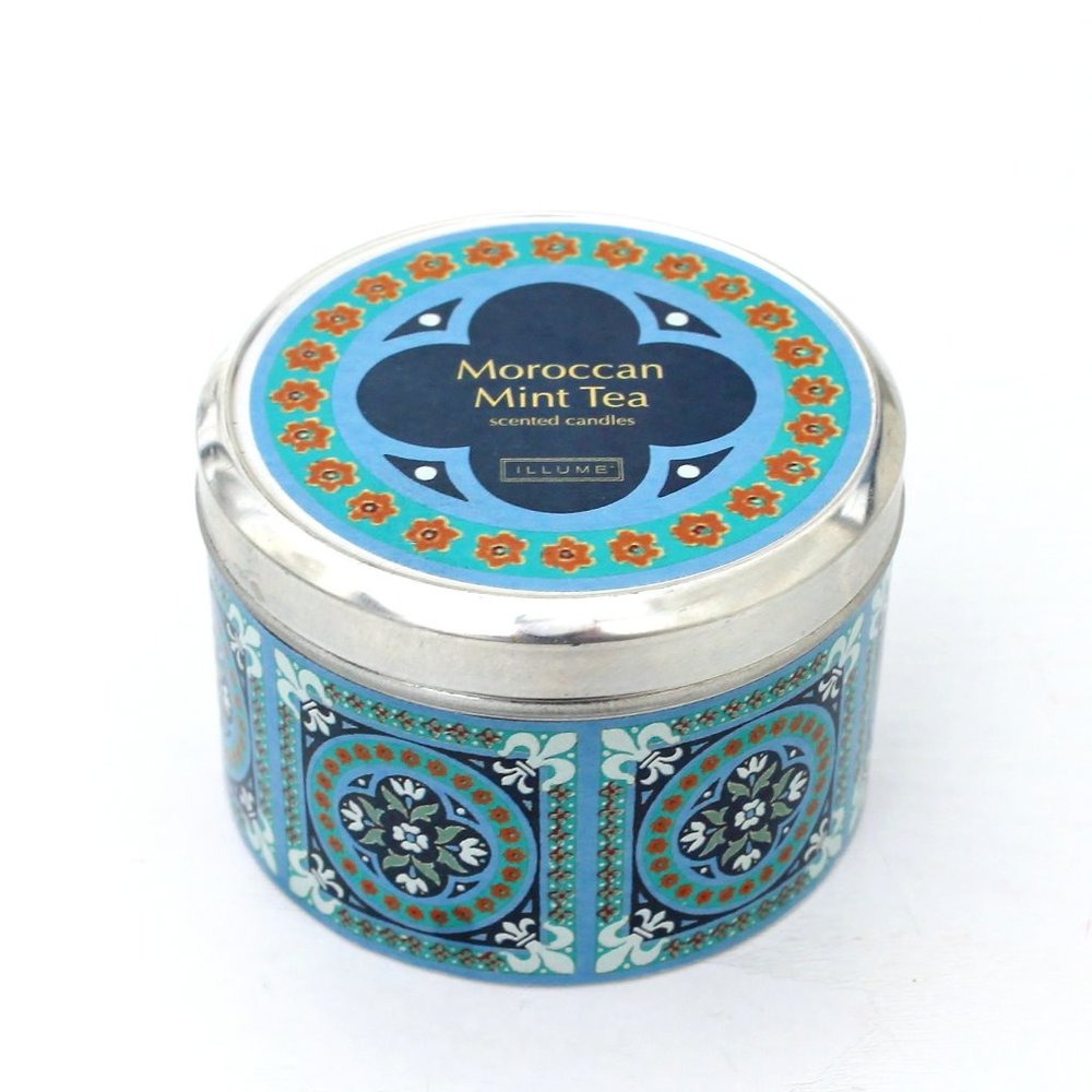 Anthropologie Illume Moroccan Mint Tea Tin Candle New Old Stock Discontinued